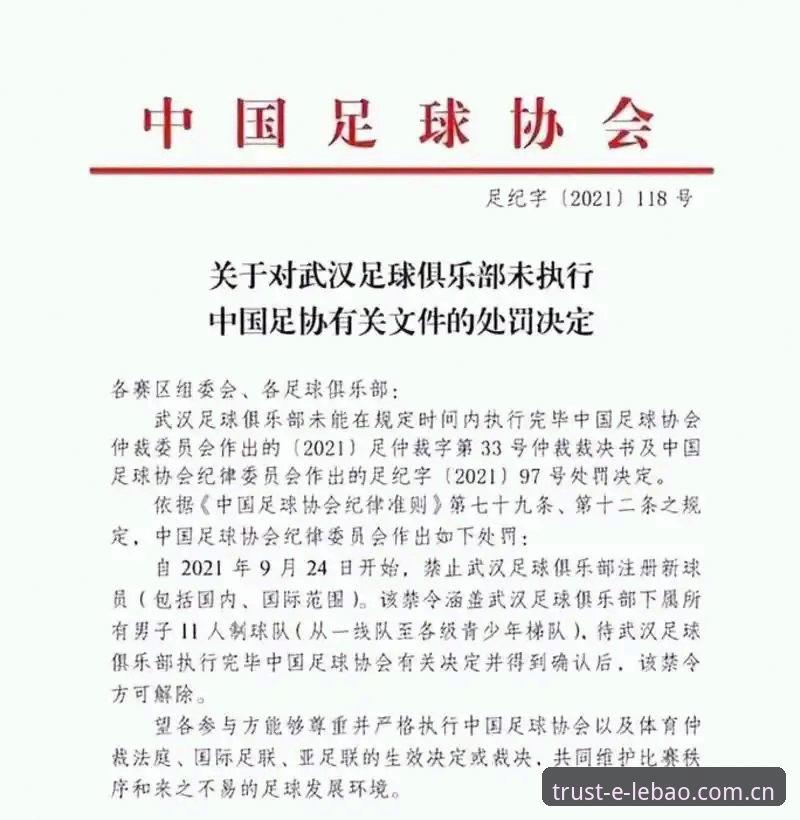 乐宝体育app 中国足协第三批禁足名单最新动态:65人遭处罚,多名俱乐部高管终身禁赛